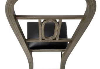 Two French Art Deco Side Chairs with Black Leather Seats, 1930s